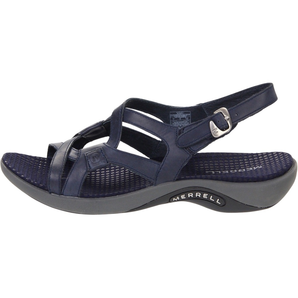 MERRELL Agave Navy Leather Slingback Sandals Sz 10 Strappy Comfort Boho Coastal - Picture 12 of 12